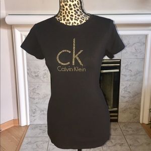 Calvin Klein “CK” Jeweled T-Shirt